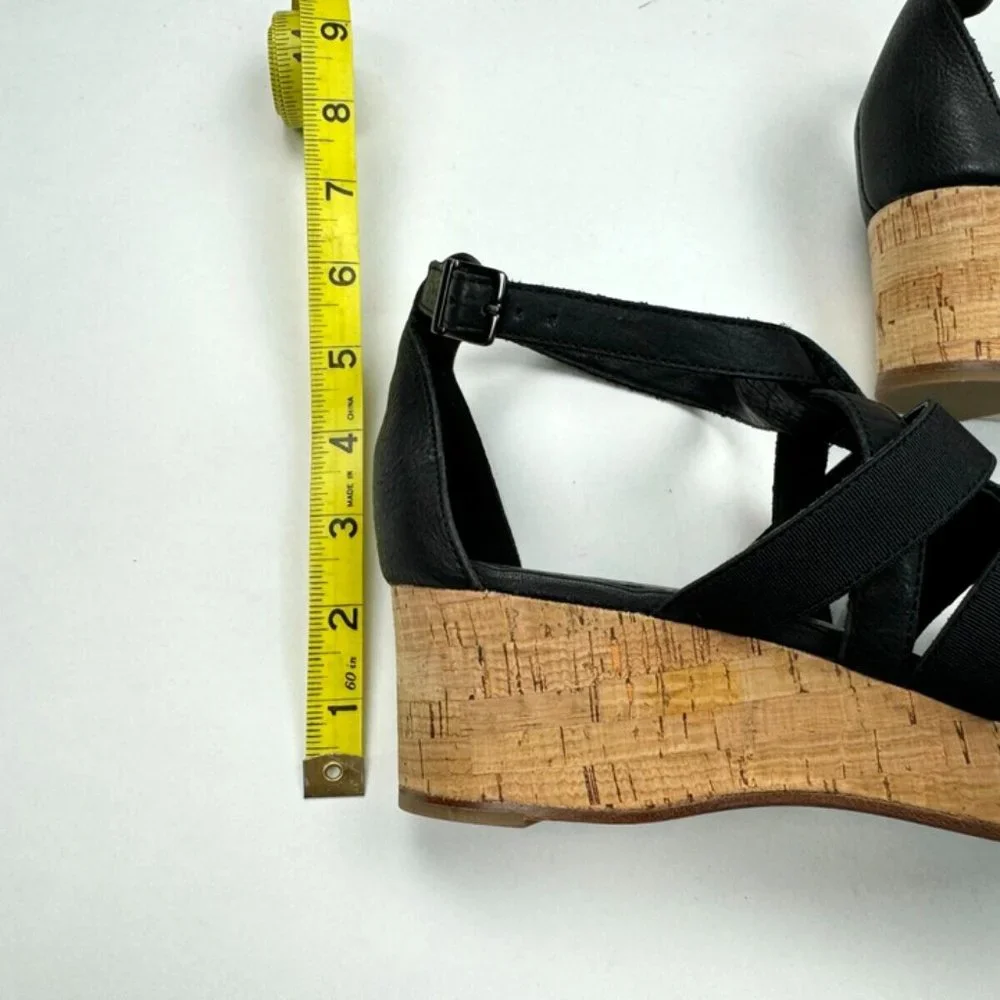 Eileen Fisher Leather Gladiator Wedge Sandals Women 9 NWOB Fisherman Platform‎